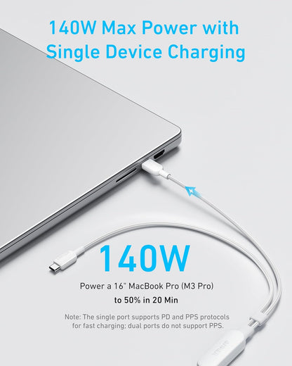 ChargeLab 2-in-1 USB C 140W Charger